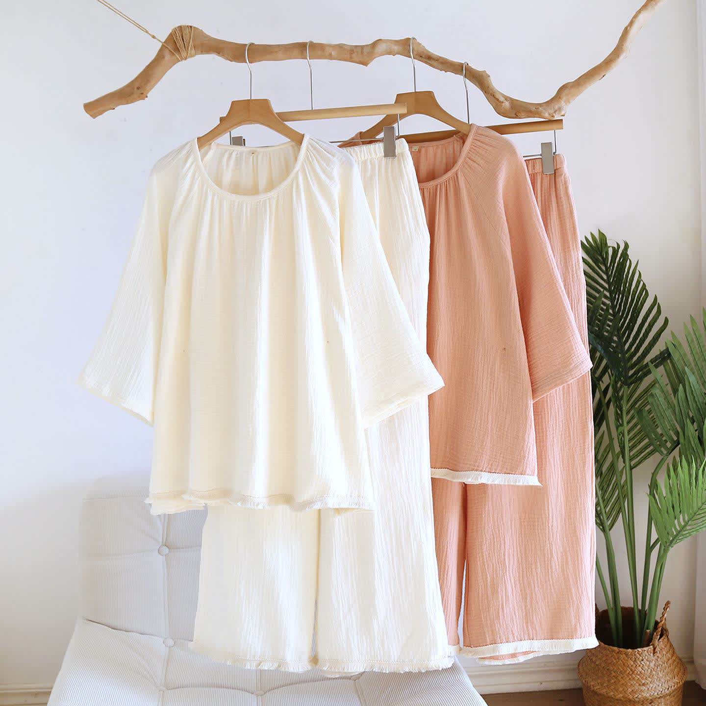 Ensemble de vêtements d'intérieur minimalistes unis en coton - image 0