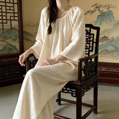 Ensemble de vêtements d'intérieur minimalistes unis en coton - image 1