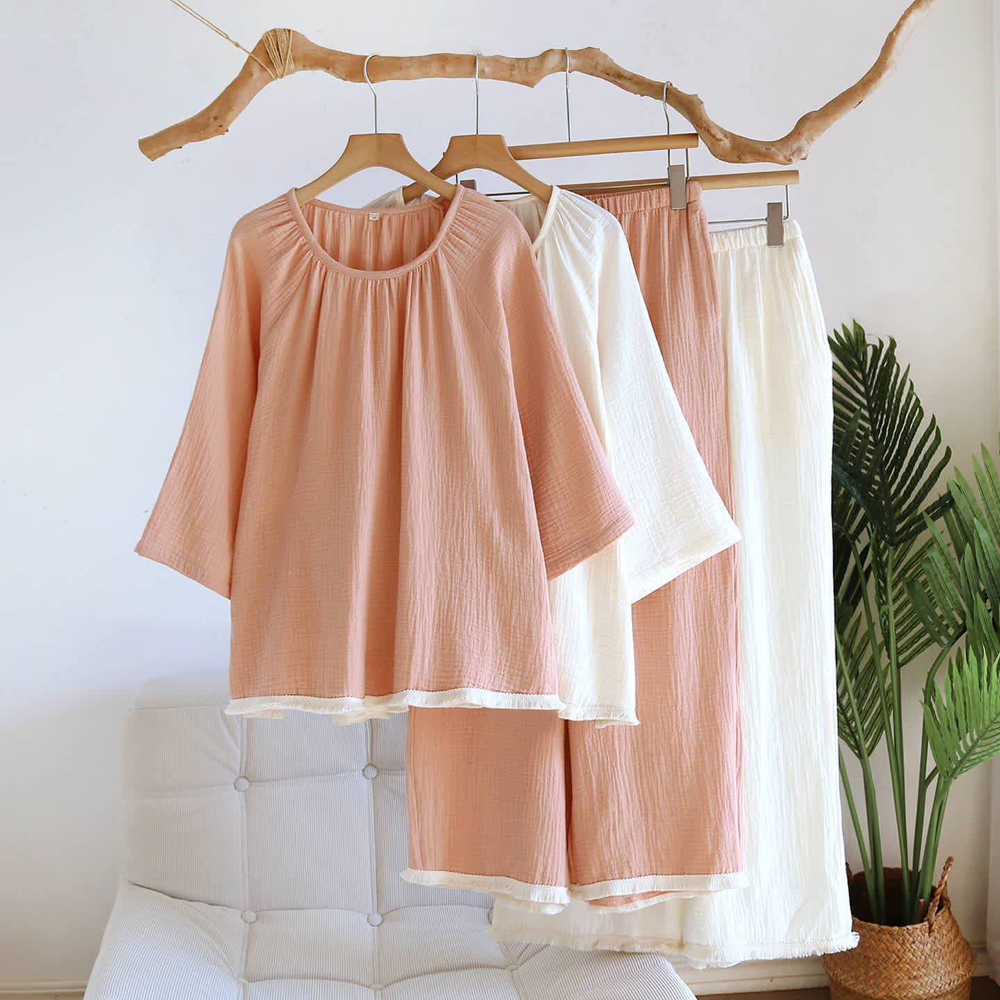 Ensemble de vêtements d'intérieur minimalistes unis en coton - image 3