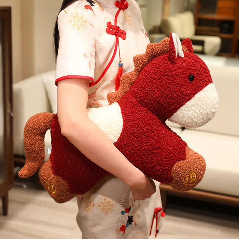 Coussin en peluche cheval signe du zodiaque festif - image 1