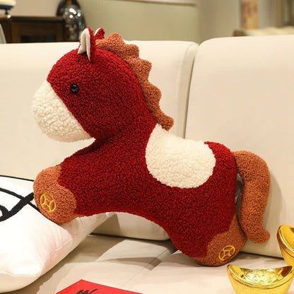 Coussin en peluche cheval signe du zodiaque festif - 55 cm x 40 cm - image 0