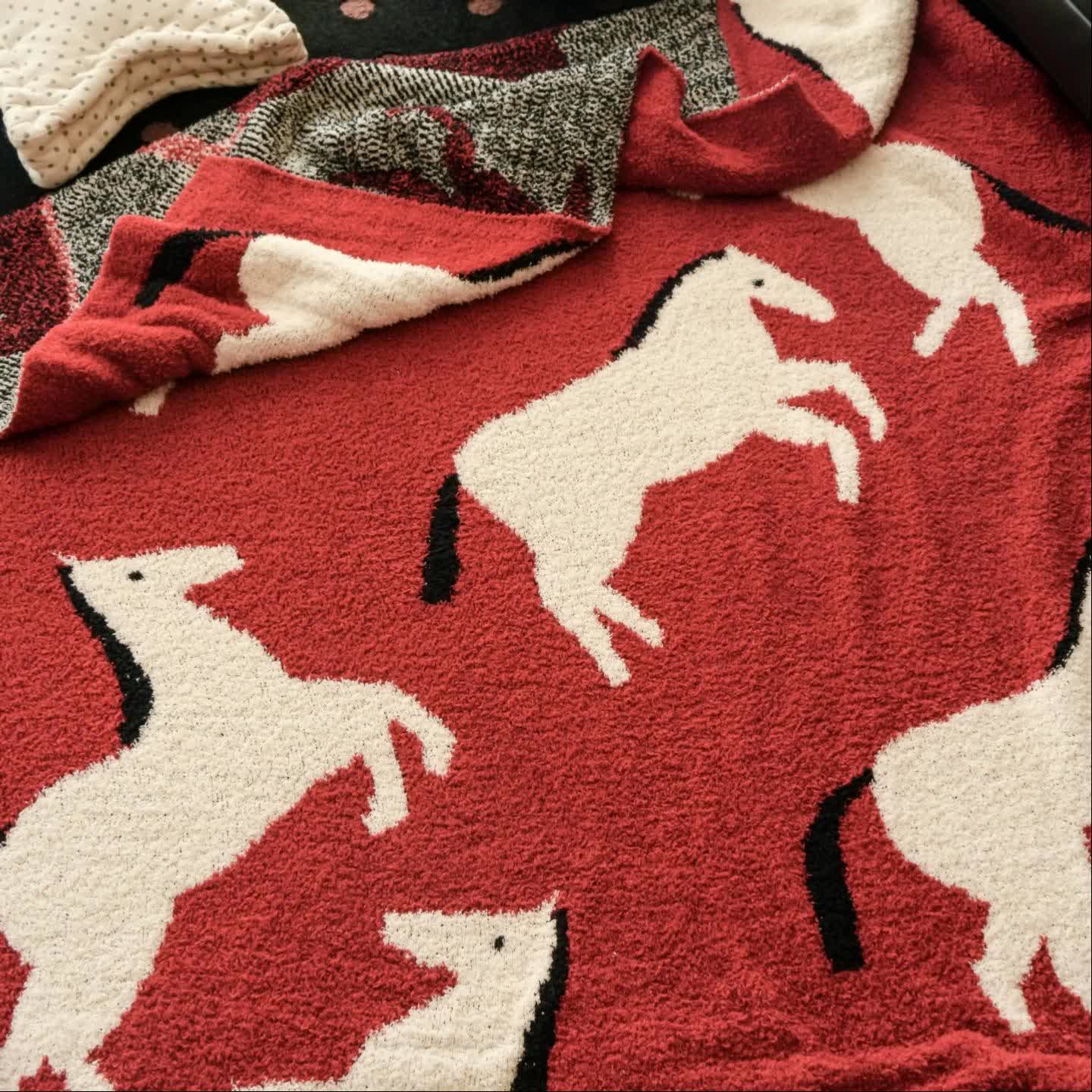 plaid à motif équestre artistique - image 5