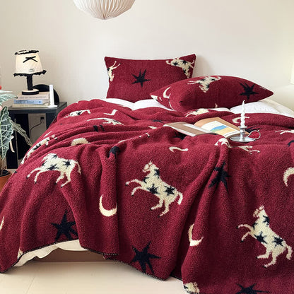 Couverture tricotée festive pour l'Année du Cheval - image 1