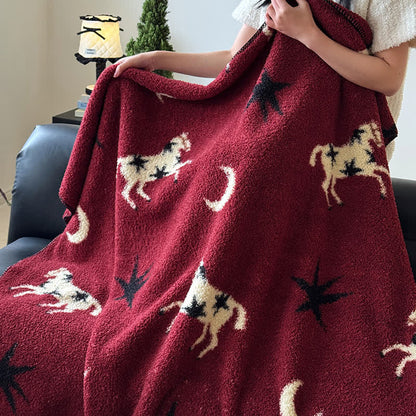 Couverture tricotée festive pour l'Année du Cheval - image 3