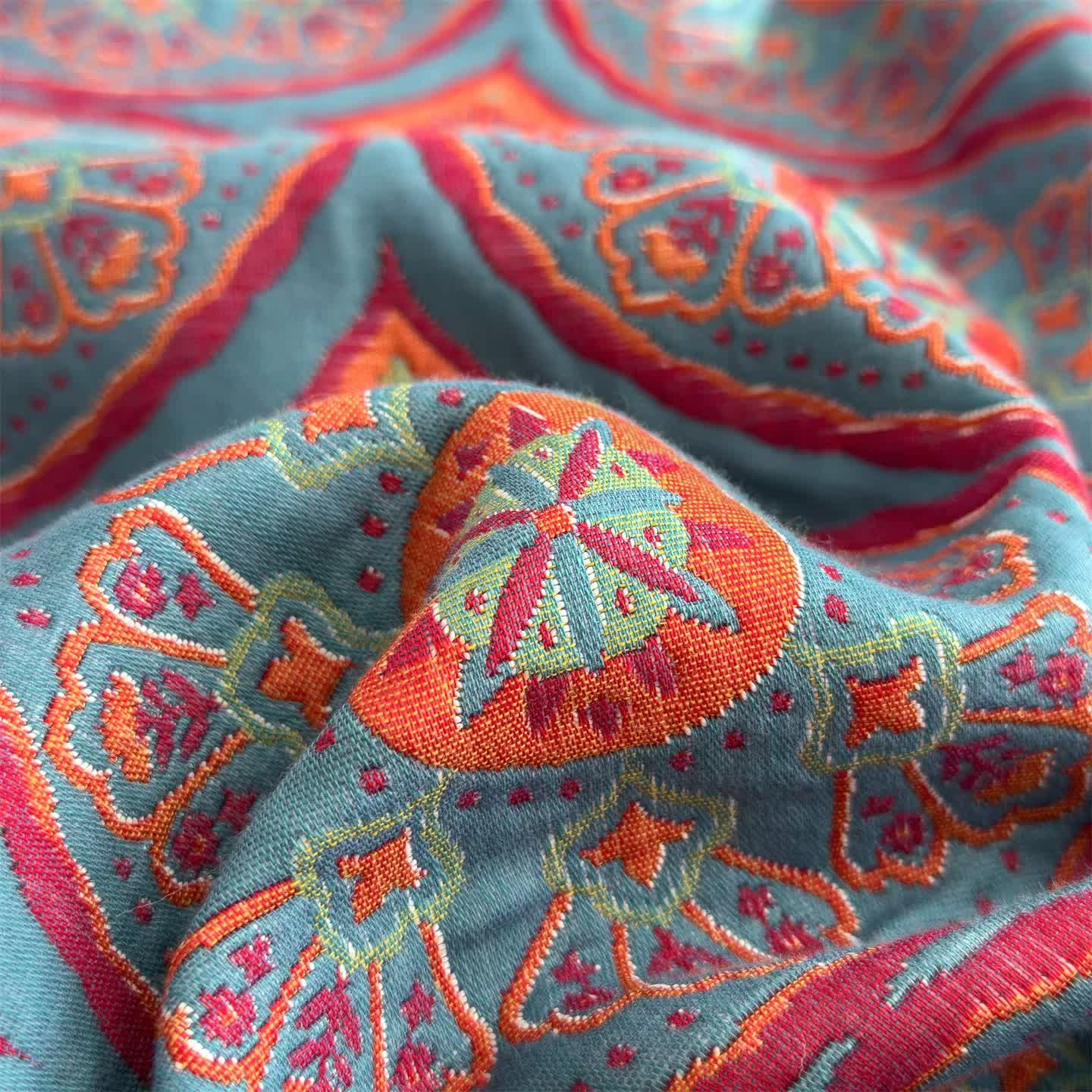 Couverture matelassée vintage composée de trois couches de gaze de coton de style bohème - image 5
