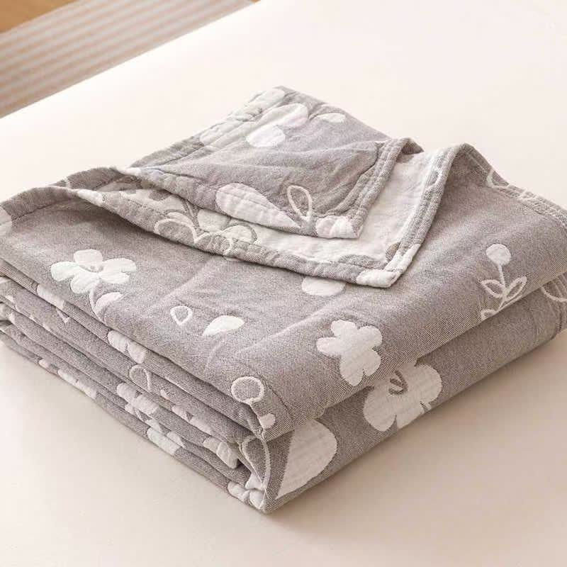 Couette élégante en gaze de coton à trois épaisseurs avec motif jacquard floral - image 5