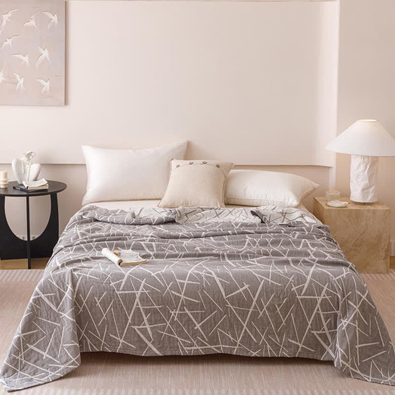 courtepointe moderne en gaze de coton jacquard à motifs géométriques. - image 2
