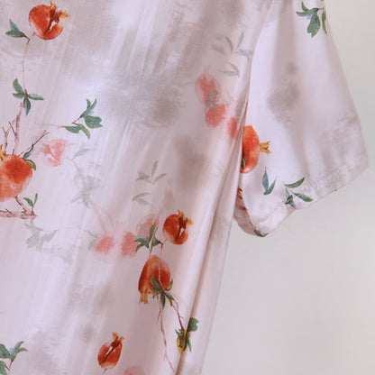 Chemise de nuit de style oriental à motif de grenade et à manches courtes - image 7