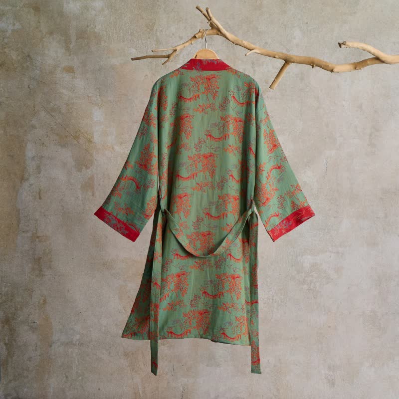Peignoir kimono en coton Oriental Bridge & Tree - image 8