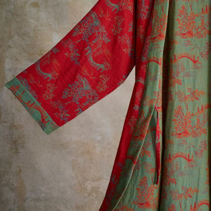 Peignoir kimono en coton Oriental Bridge & Tree - image 4