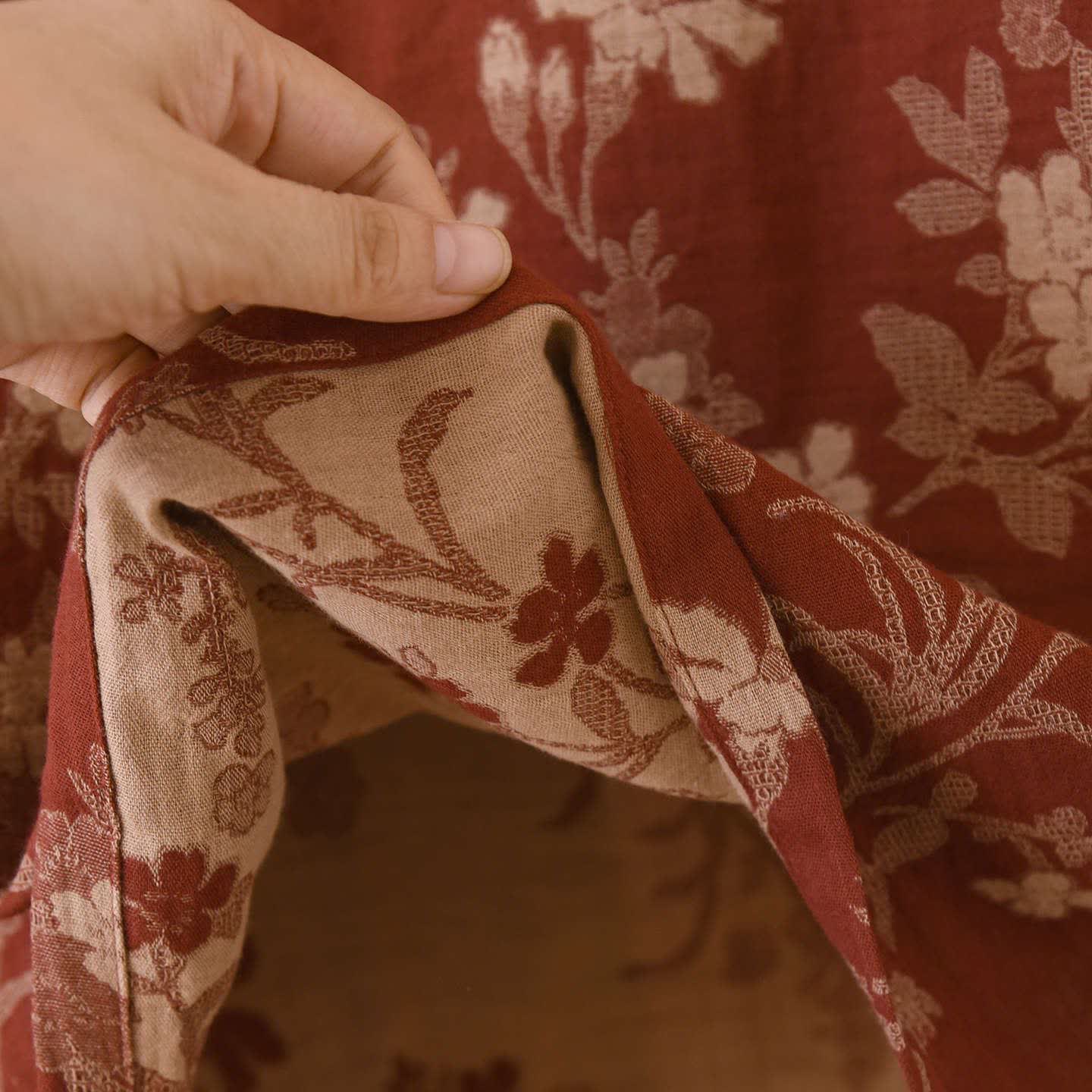 Pyjama en gaze de coton à motif jacquard de fleurs de prunier - image 8