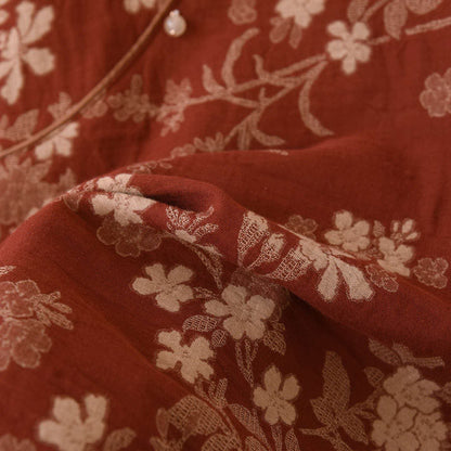 Pyjama en gaze de coton à motif jacquard de fleurs de prunier - image 11