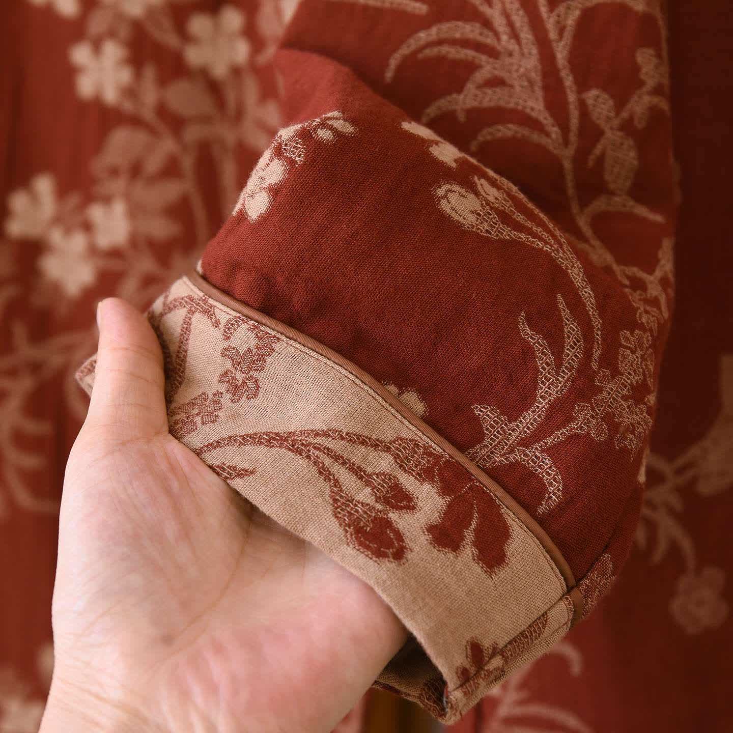 Pyjama en gaze de coton à motif jacquard de fleurs de prunier - image 9