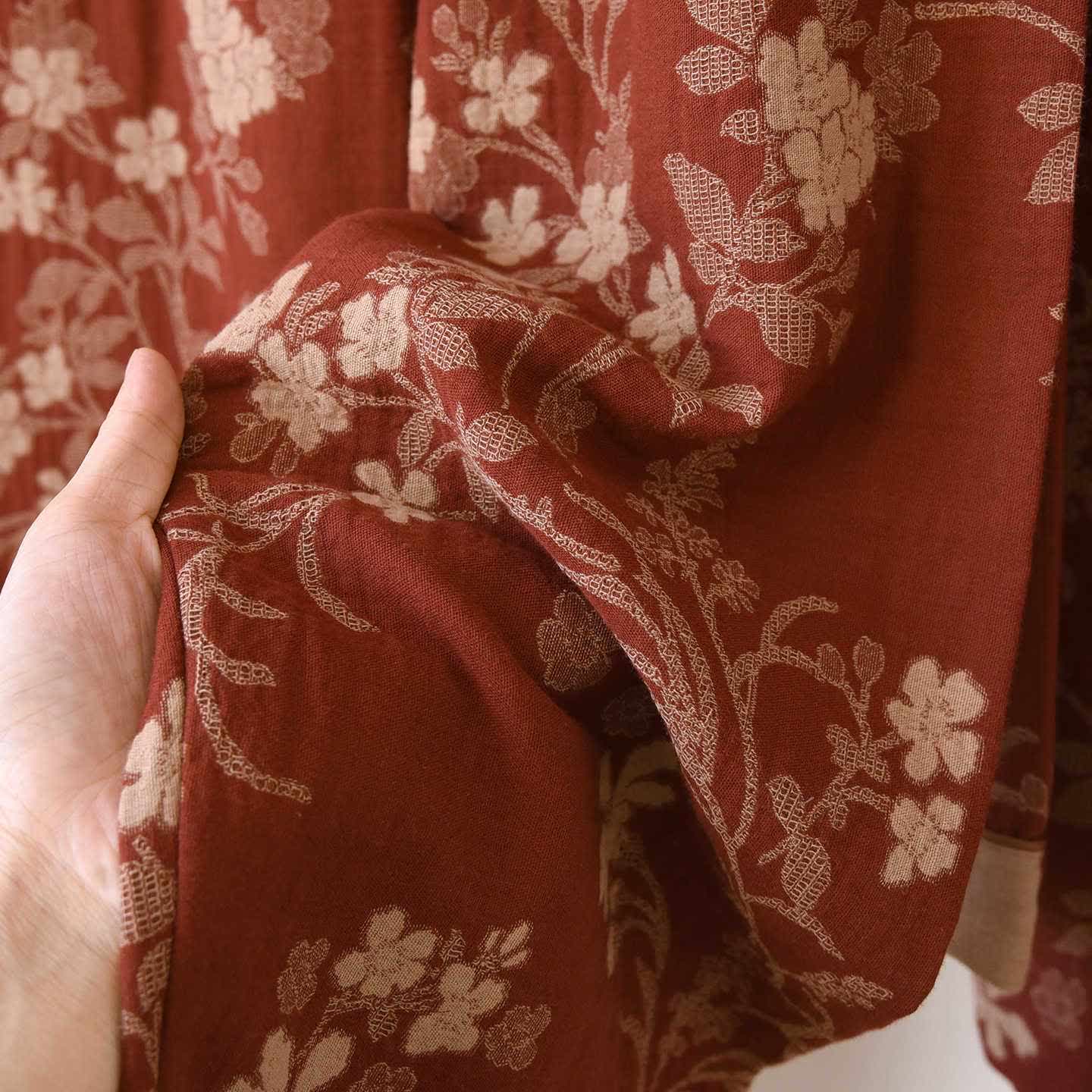 Pyjama en gaze de coton à motif jacquard de fleurs de prunier - image 12