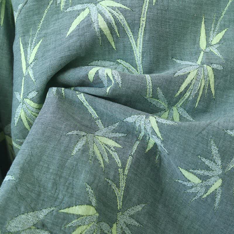 Pyjama en gaze de coton jacquard de bambou vert - image 11