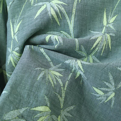 Pyjama en gaze de coton jacquard de bambou vert - image 11