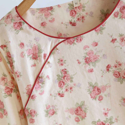 Pyjama romantique à roses en gaze de coton - image 4