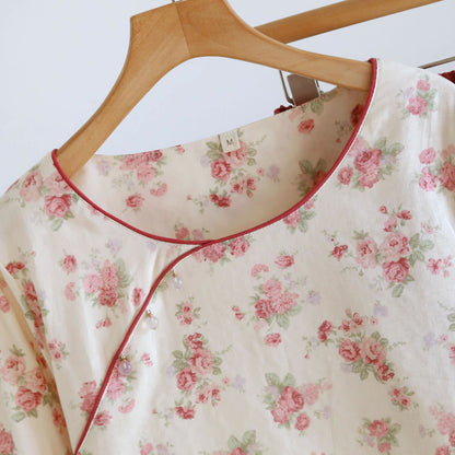 Pyjama romantique à roses en gaze de coton - image 3