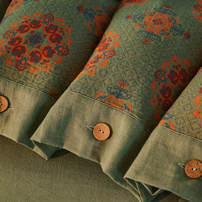 Parure de lit vintage en double gaze de coton à motifs géométriques (4 pièces) - image 7