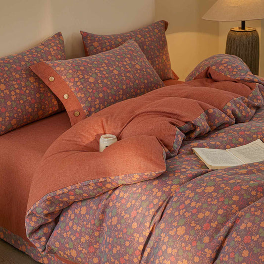 Ensemble de literie Lucky Clover en double gaze de coton (4 pièces) - 220 cm x 240 cm - image 0