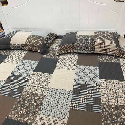 Couvre-lit patchwork vintage en double gaze de coton - image 1