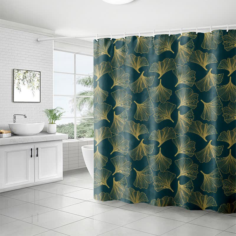 Rideau de douche à motif de fleurs de ginkgo - image 3