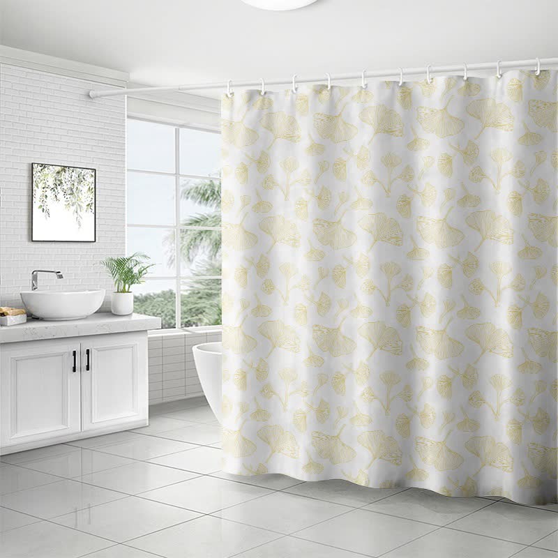 Rideau de douche à motif inspiré du ginkgo - image 5