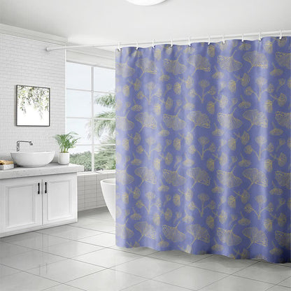 Rideau de douche à motif inspiré du ginkgo - image 1