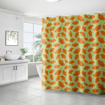Rideau de douche à motif de feuilles de ginkgo orange - image 5