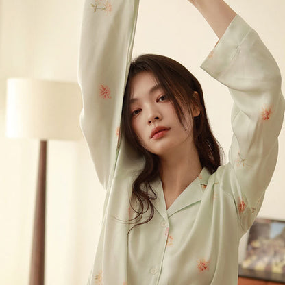 Ensemble pyjama vert frais à motifs floraux - image 8