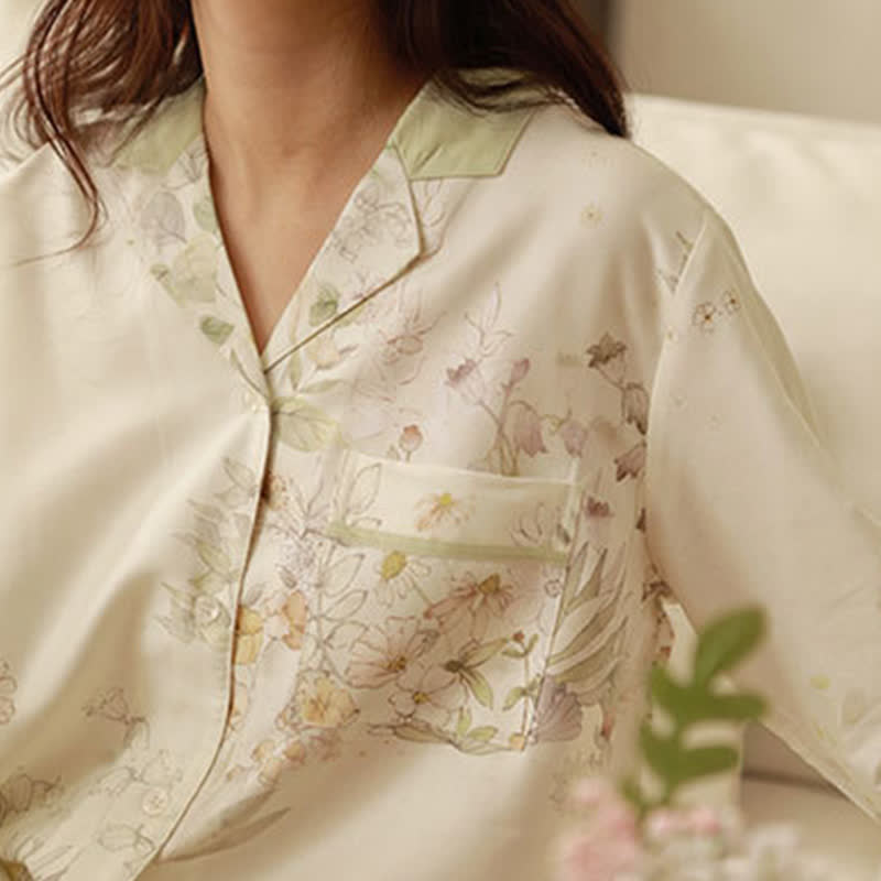 Ensemble de vêtements d'intérieur à manches longues et à motif floral rustique - image 7