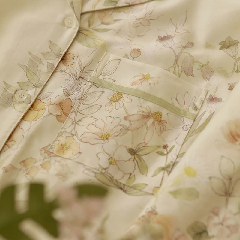 Ensemble de vêtements d'intérieur à manches longues et à motif floral rustique - image 11