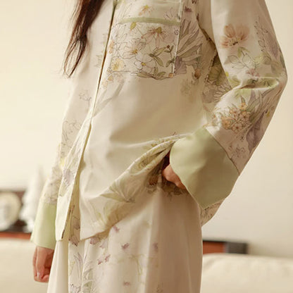 Ensemble de vêtements d'intérieur à manches longues et à motif floral rustique - image 8