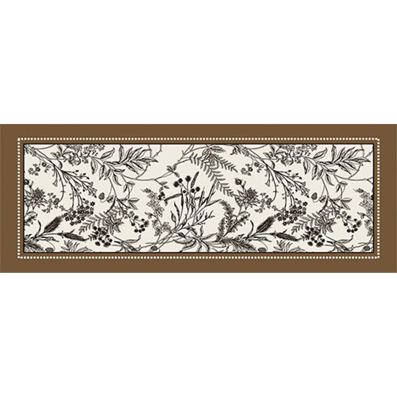 Tapis vintage élégant à motif floral - Café - 100 cm x 200 cm - image 5