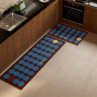 Tapis de cuisine géométrique à pois - Bleu - 45 cm x 180 cm - image 6