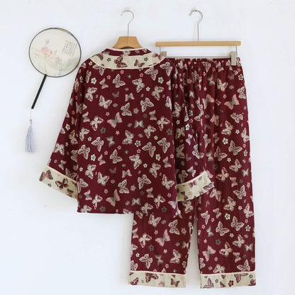 Ensemble pyjama en coton style papillon oriental - image 5