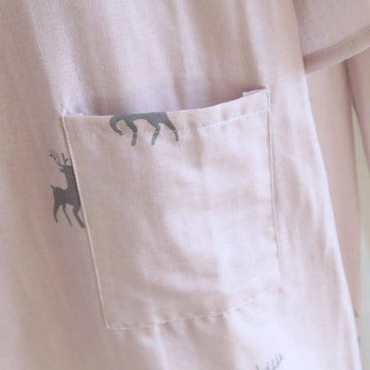 Ensemble kimono en gaze de coton à motif de cerf - image 6