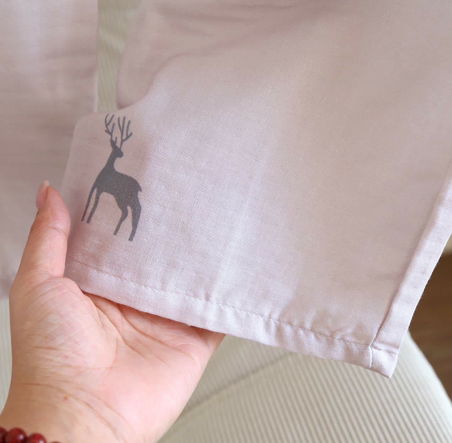 Ensemble kimono en gaze de coton à motif de cerf - image 7