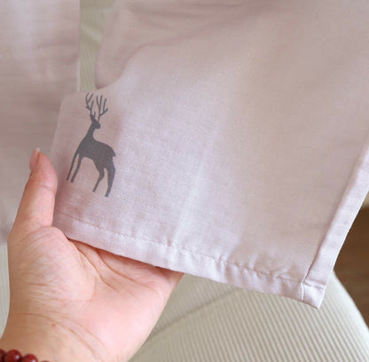 Ensemble kimono en gaze de coton à motif de cerf - image 7