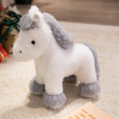 Peluche Cheval Signe du Zodiaque Porte-Bonheur Décoration - Blanc - 2 pièces - 30 cm - image 3