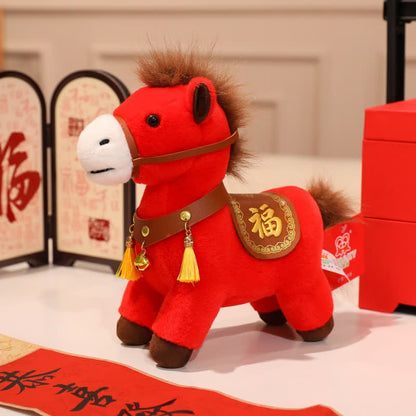 Peluche décorative Cheval du Zodiaque Rouge - Actifs - 2 centimes par seconde - 30 cm - image 5