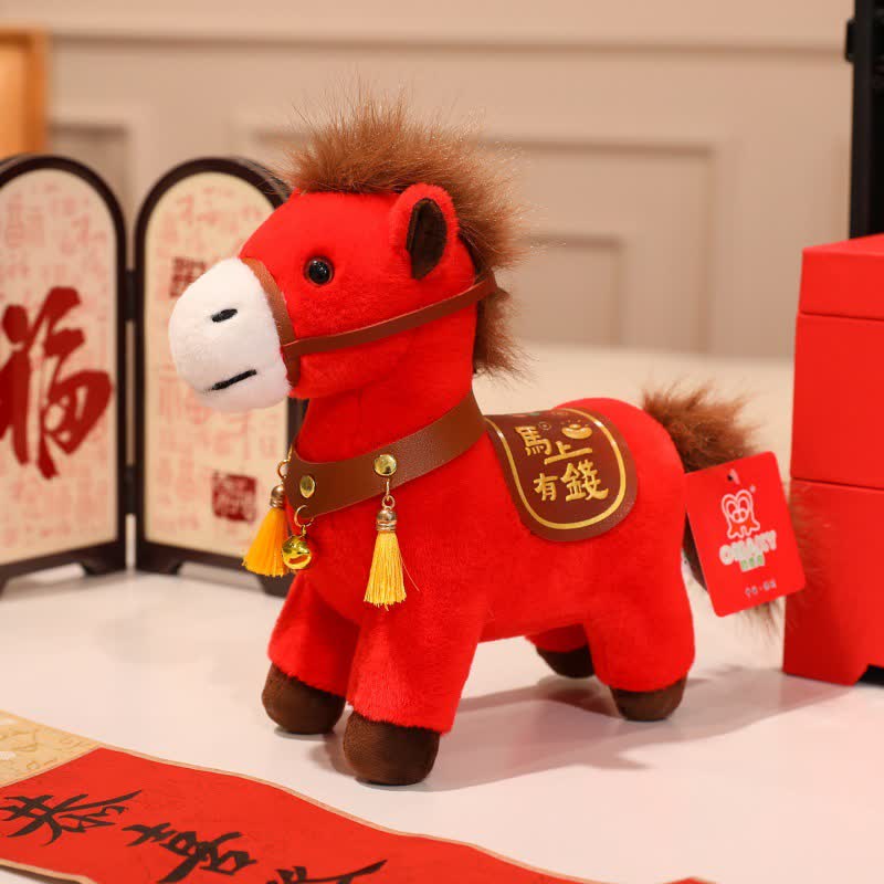 Peluche décorative Cheval du Zodiaque Rouge - prospérité - 2 centimes par seconde - 30 cm - image 6