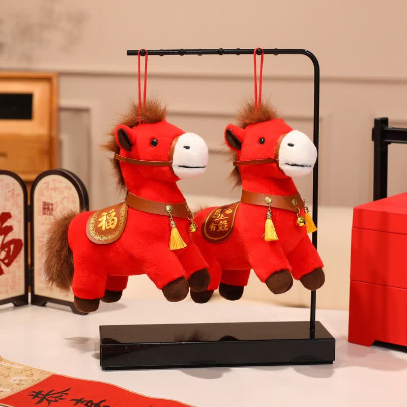 Peluche décorative Cheval du Zodiaque Rouge - image 4