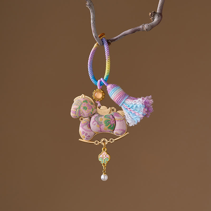 Décoration suspendue à pompon de cheval oriental - violet clair - 3 pièces - 4,65 cm x 5 cm - image 1