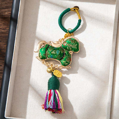 Pendentif décoratif de cheval oriental fait main - Vert - 2 pièces - 5 cm x 14,7 cm - image 7