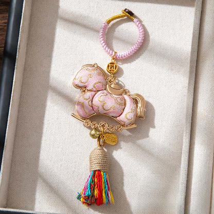 Pendentif décoratif de cheval oriental fait main - Rose - 2 pièces - 5 cm x 14,7 cm - image 5
