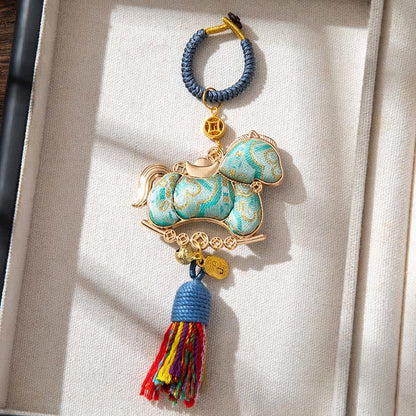 Pendentif décoratif de cheval oriental fait main - Bleu - 2 pièces - 5 cm x 14,7 cm - image 8