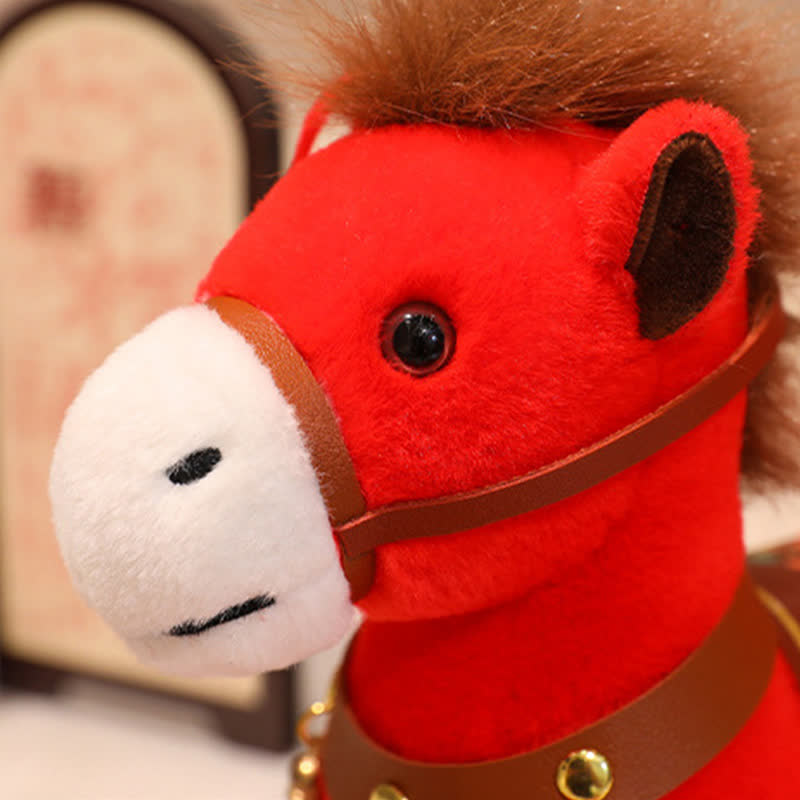 Peluche décorative Cheval du Zodiaque Rouge - image 7