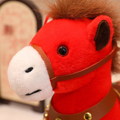 Peluche décorative Cheval du Zodiaque Rouge - image 7