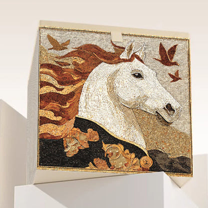 Panier de rangement en tissu de style rétro avec motif de cheval et d'oiseau - image 1